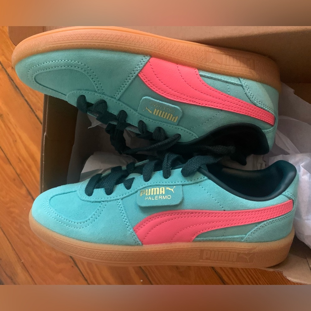 Puma Palermo Suede Sneaker in Aquatic-Dark Myrtle - Picture 7 of 7